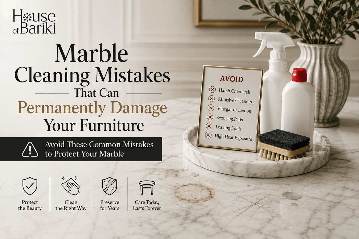 Marble Cleaning Mistakes That Can Permanently Damage Your Furniture