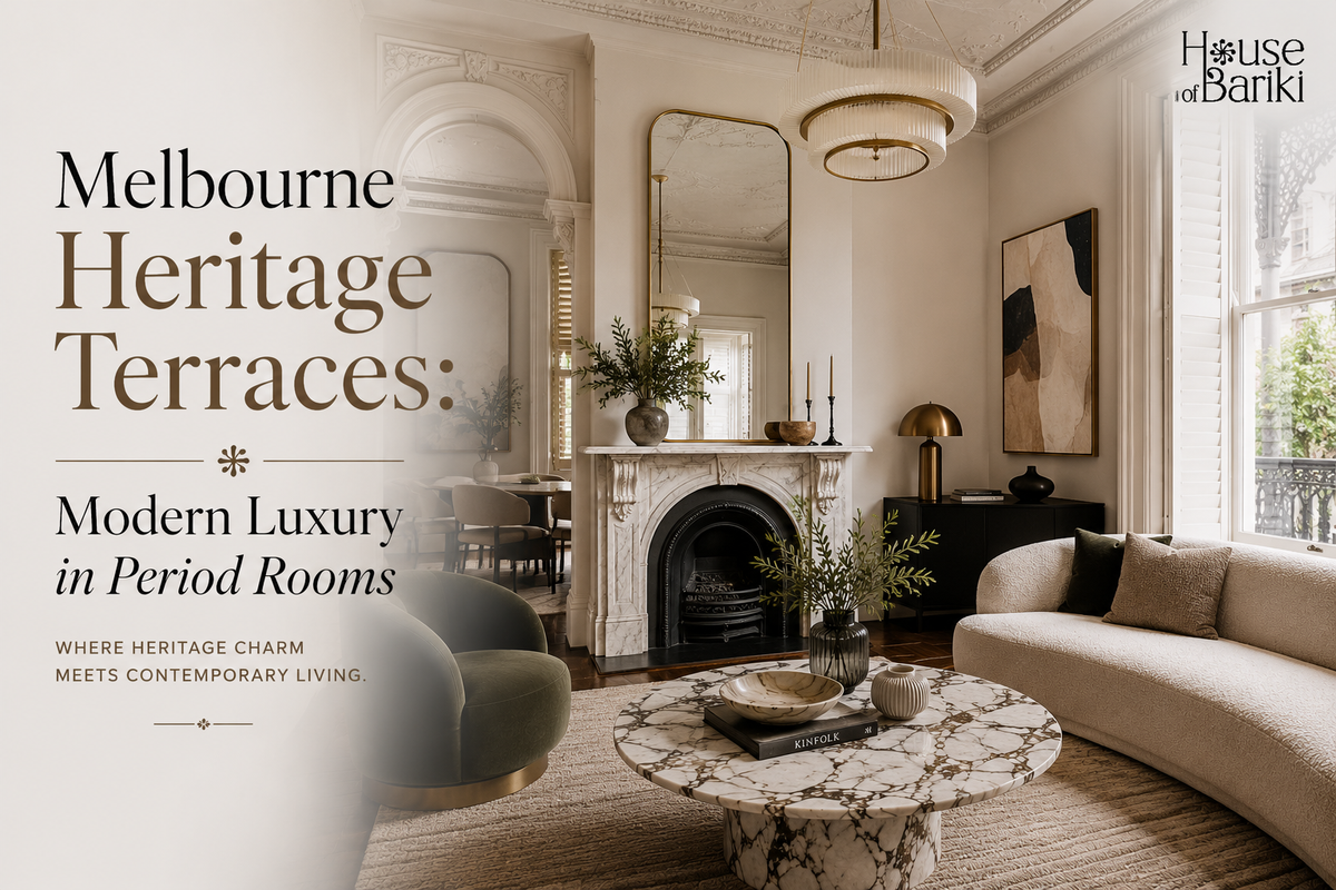 Melbourne Heritage Terraces: Modern Luxury in Period Rooms
